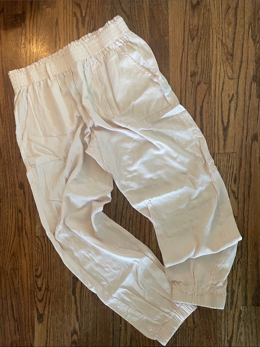 POL Soft Rose Elastic-Waist Harem Pants in Light Pink